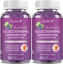 Mulittea Glukozamin Chondroitin Gummies - Dodatna moč skupna podpora dodatek z MSM & Elderberry za naravni sklep, antioksidant imunske podpore za odrasle, moški in ženske-Sugar-free (2 paket)