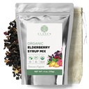 Elanen Naturals Organic Elderberry Syrup Kit, Naredi do 24 oz, Vključuje naravni bombaž Brew Bag, USDA Certified Organic Sushed Besterberries in Imunska podpora zelišča, Bulk Kit, 4 oz. (113g)