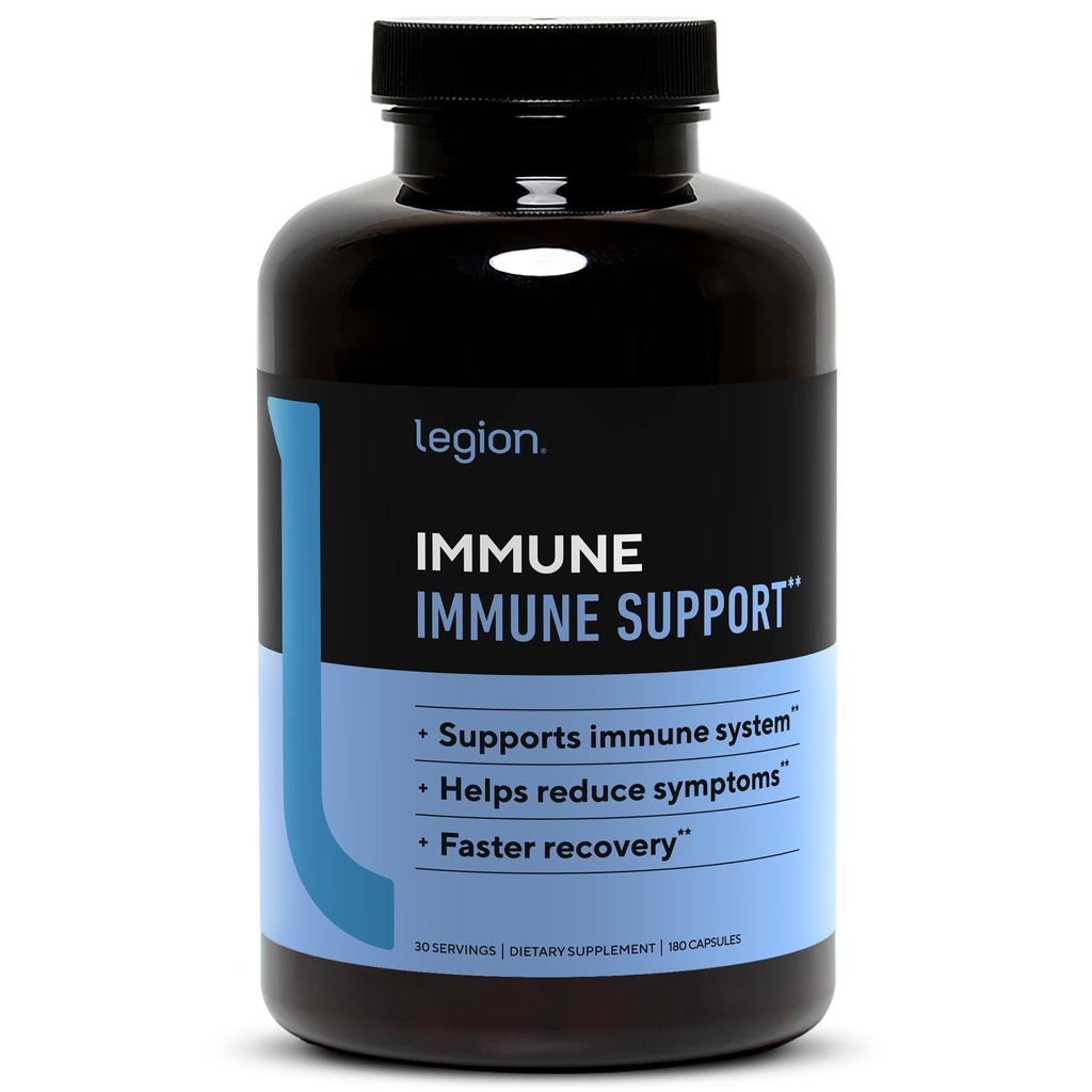 LEGION Imunsko-imunski ojačevalec za odrasle, naravni imunski sistem Podpora w/vitamin C (500mg), ameriški ginseng, Guduchi in česen dodatek.