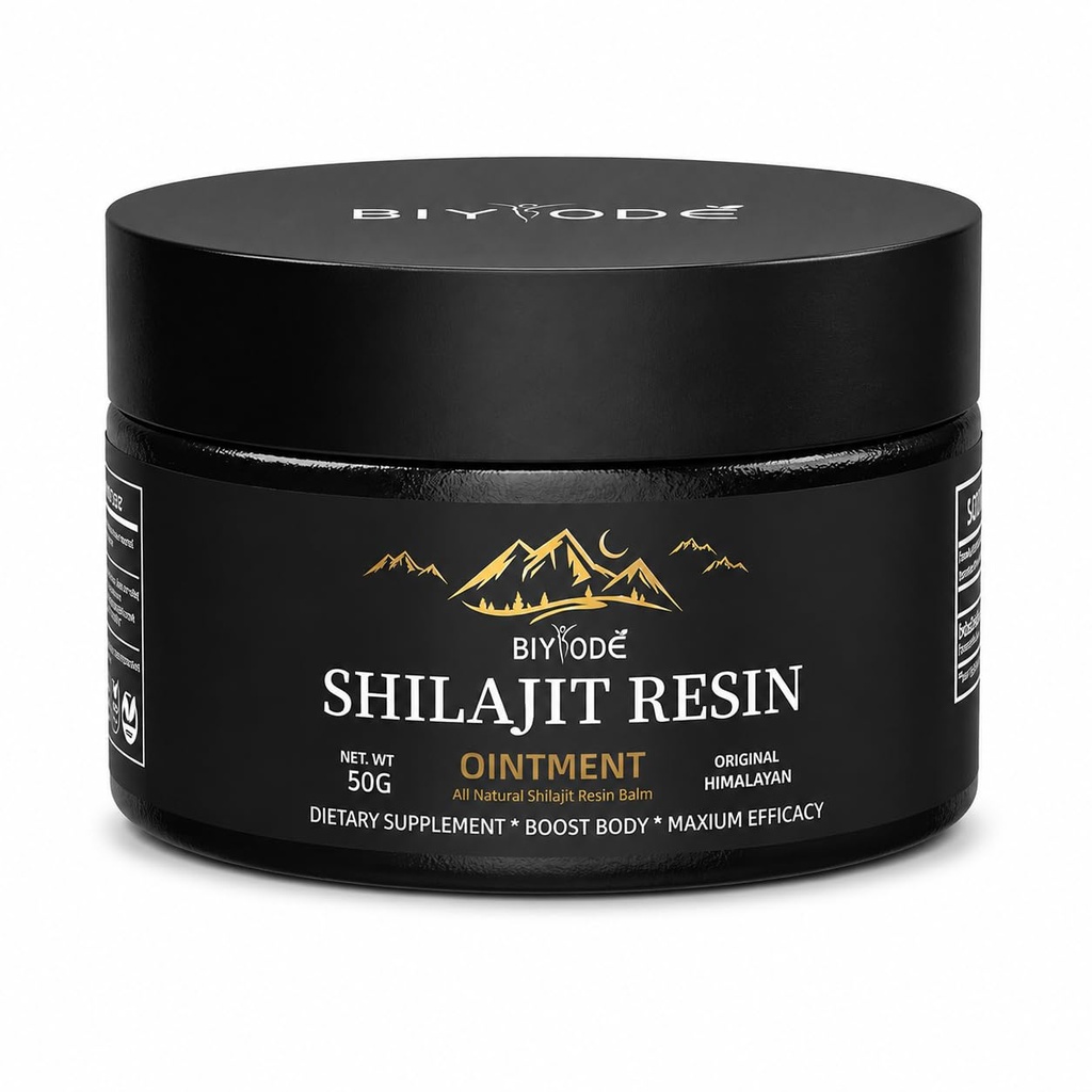 Himalajski Pure Shilajit Resin 600mg 100 Služabniki s fulvično kislino & 85+ Trace Minerals Vegan Non-GMO Energy Supplement za moške in ženske Ayurvedska Formula