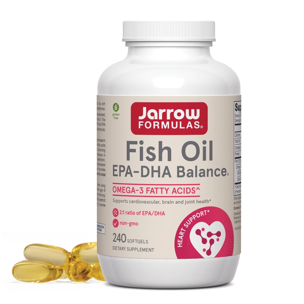 Jarrow Formulas EPA-DHA Balance, 1.200 mg Omega-3 Maščobne kisline za kardiovaskularno podporo, 240 Softgels, 120 dnevna dobava