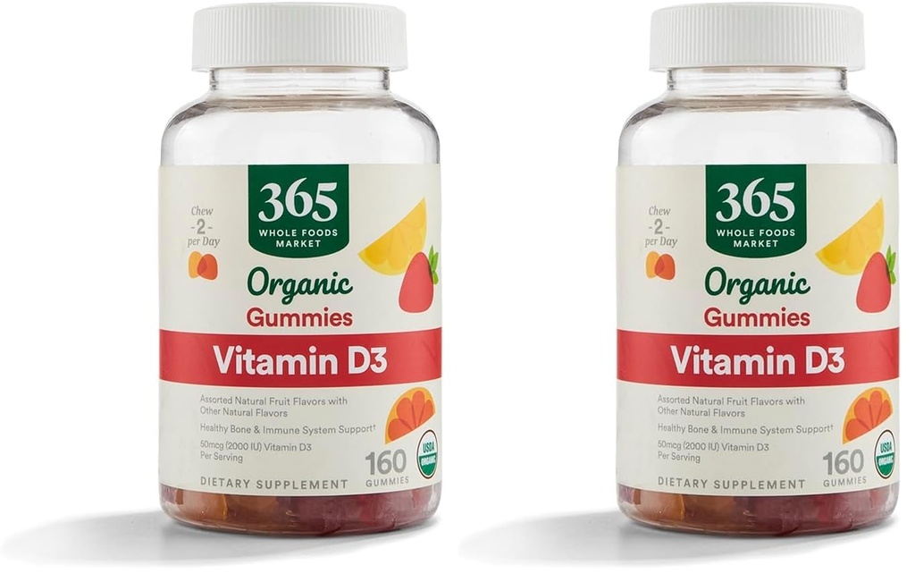 365 po celotnem trgu živil, Ekološki vitamin D3 Gummy, 160 Število (Pack od 2)