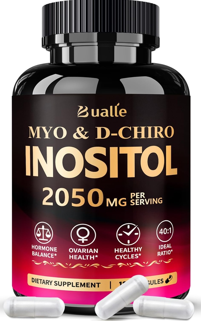 Bualle Myo-Inositol & D-Chiro Inositol Dodatek (40:1) Mešanica za podporo Hormonovo ravnovesje za ženske