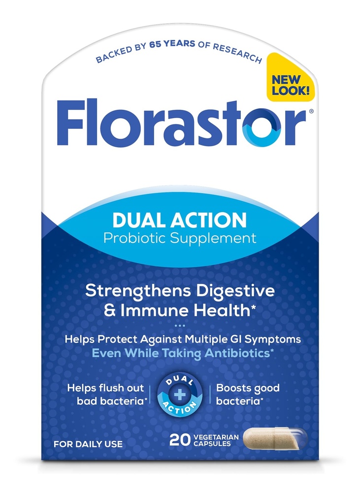 Florastor probiotiki za digestivno in imuno zdravje, 20 Kapsule, Probiotiki za ženske in moške, 1 Probiotik po svetu, Flush Out Bad Bakteria & Boost Good z našimi sev Saccharomyces boulardii