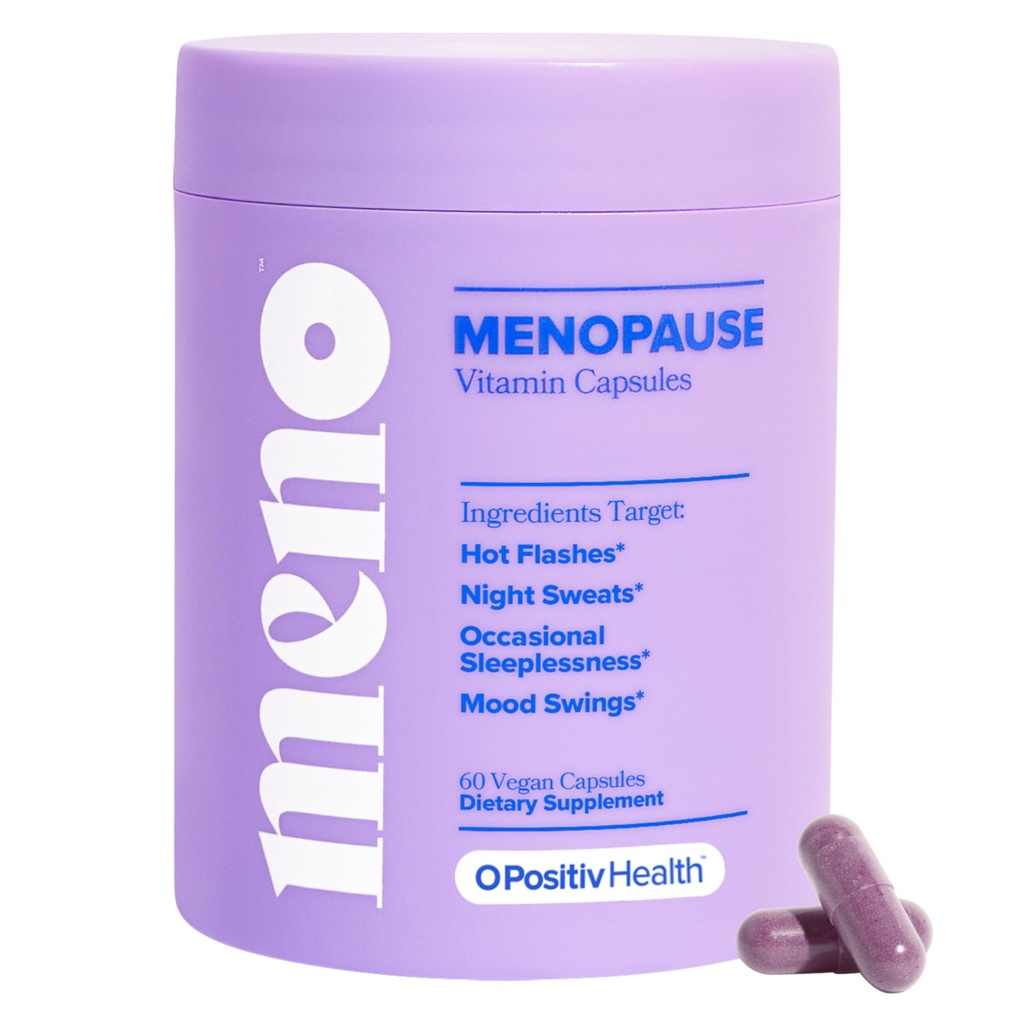 O Positiv MENO Vitamini za Menopause - Hormone-free Menopause Dopolnilo za ženske - Črna Cohosh & Ashwagandha KSM-66 - Pomaga omiliti vroče Flashe, nočno potenje, Mood Swings - 30 Servings (Pack of 1)