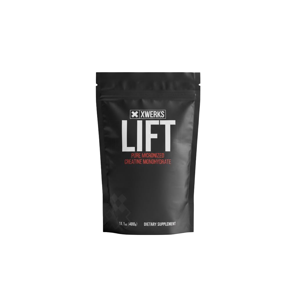 Xwerks Lift Mikroniziran Kreatin monohidrat v prahu, nearomatiziran, 80 Serving, 100% Pure Natural 5000mg Creatine Formula, Zelo topen Mass Gainer dodatek, Pred vadbo za rast mišic