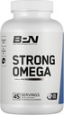 Bare Performance HRANILNO, BPN Strong Omega Fish Oil Soft Gel, 1290mg ribje olje na kapsulo, Divje ujete ribe, Trajno izvorno, IFOS Certified