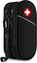 SITHON dvojni-Layer Epipen nosljivost primer, potovalna zdravila Organizator vrečka Nujna medicinska vrečka drži 2 EpiPens, Astma Inhaler, Anti-Histamin, Auvi-Q, Alergy Medicine Essentials (črna)