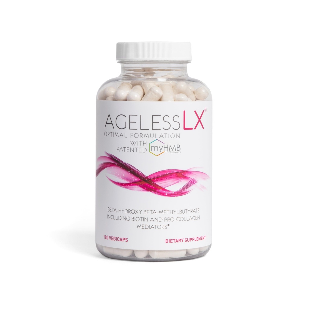 AgelessLX HMB dopolnila za ženske - Kolagen širitvene kapsule - Anti-Aging for 40 + Lean Muscle Builder - Biotin, Vitamin D3 K2 Dopolnilo za mladostno kožo - 60 Strežnice