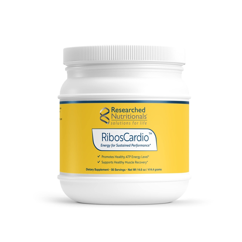 Raziskana prehrana RibosCardio ATP Energy Powder - D Ribose & L Carnitine Dodatek z magnezijem, Malinska kislina - Podpira okrevanje mišic, zdravje srca in možganov (41,4 g)