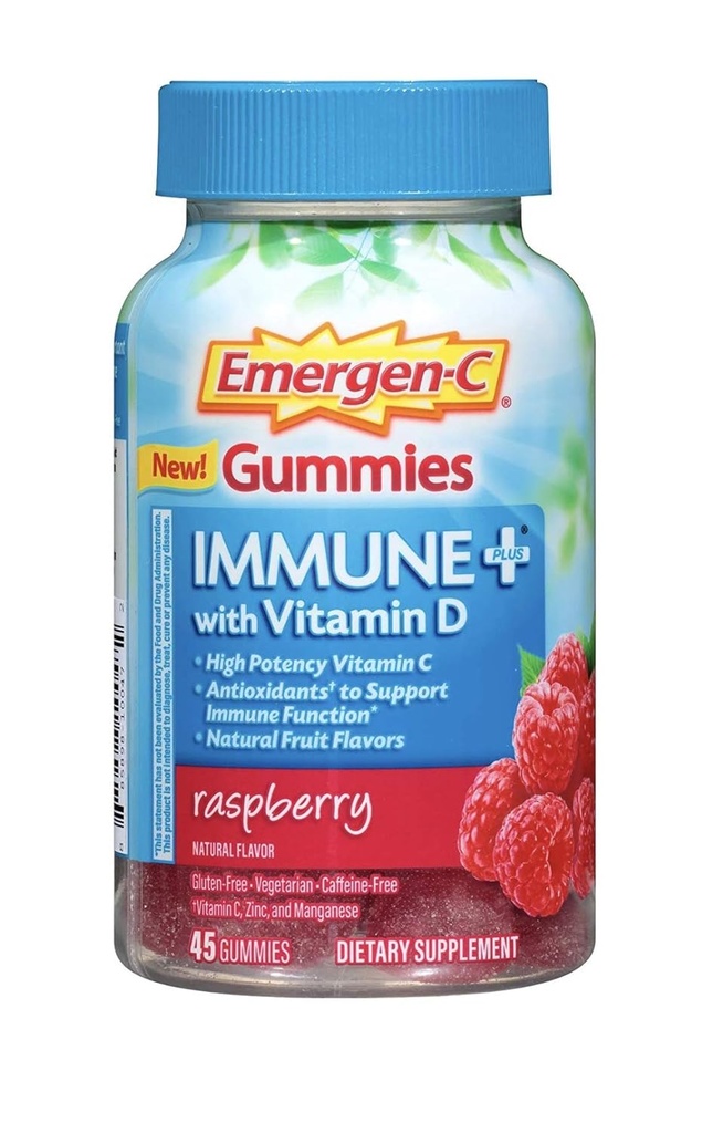Emergen-C Gumies Imune Plus Vitamin D, Raspberry, 45 Gumies (paket z 2)
