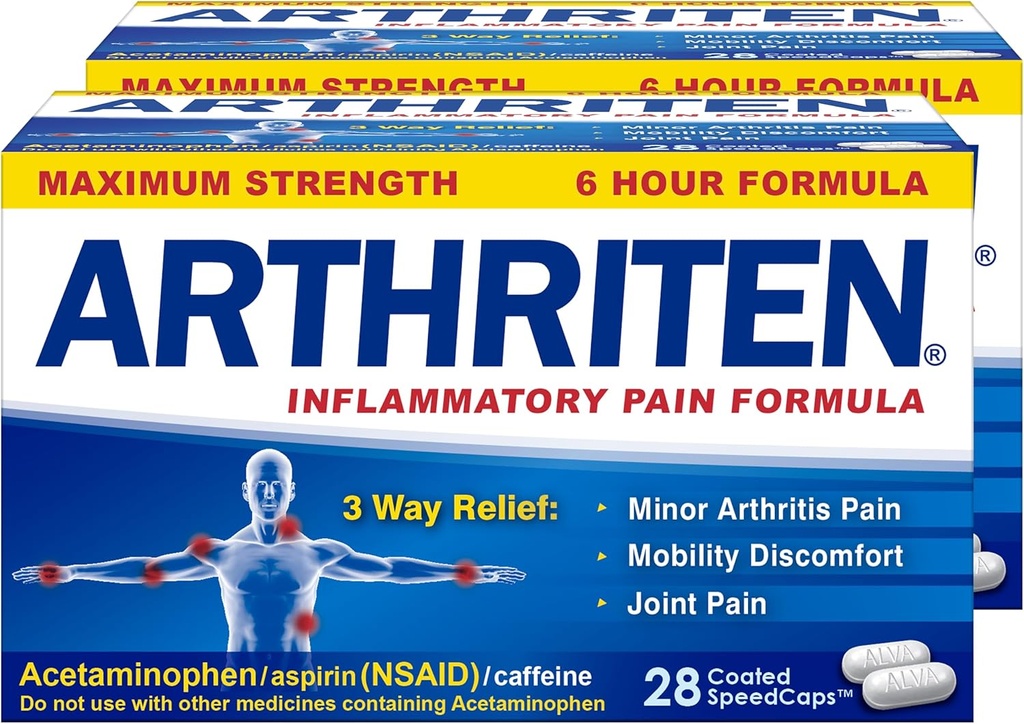 Inflammatory Pain Formula - Največja moč - 6 ur Formula - 28 Kapleti (Pack of 2)