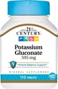 21. stoletje, kalijev glukonat, 595 mg, 110 tablet