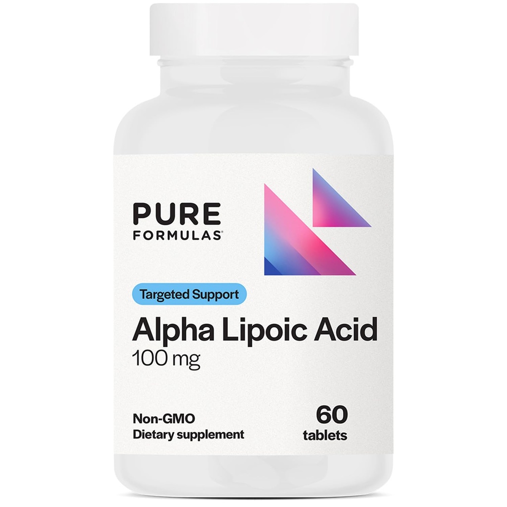 PureFormulas Alpha Lipoic Acid 100 mg ALA dodatek za podporo jeter, antioksidanti, živec, in kardiovaskularno zdravje Acido Alfa Lipoico 100mg Nevropatija dodatek ne- GMO 60 tablete