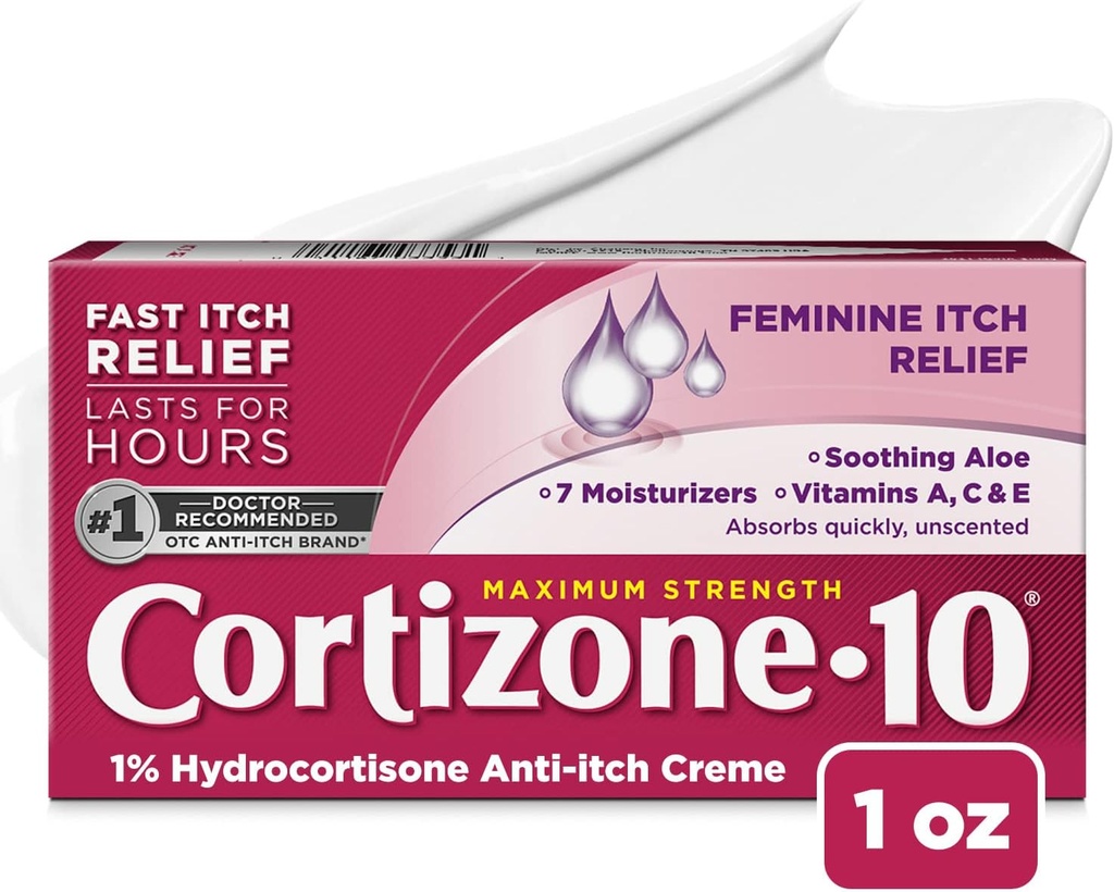 Kortizon 10 Največja moč Feminine srbečica krema, 1% hidrokortizon, 1 oz.
