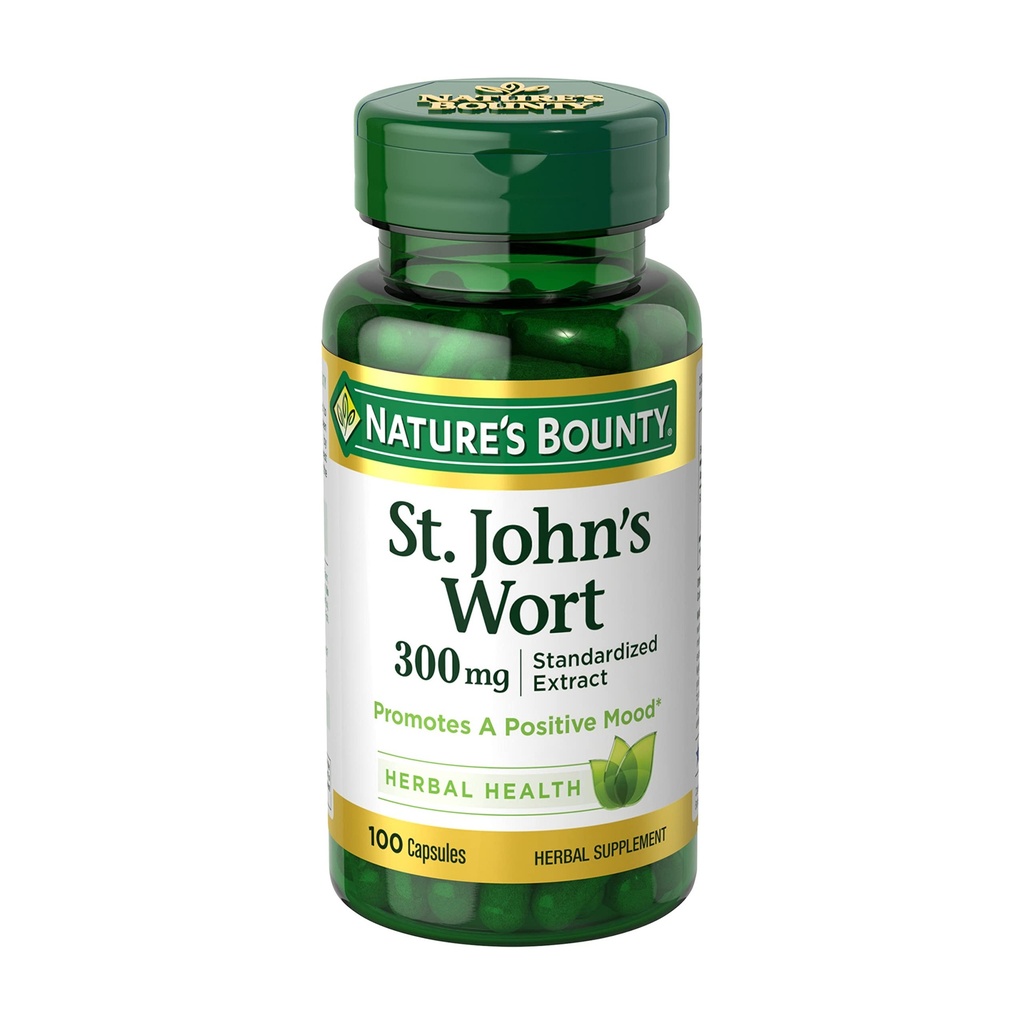 Narava Bounty St. John’s Wort 300 mg Kapsule, zeliščni dodatek za zdravje, spodbuja pozitiven razpoložen, 100 kapsul