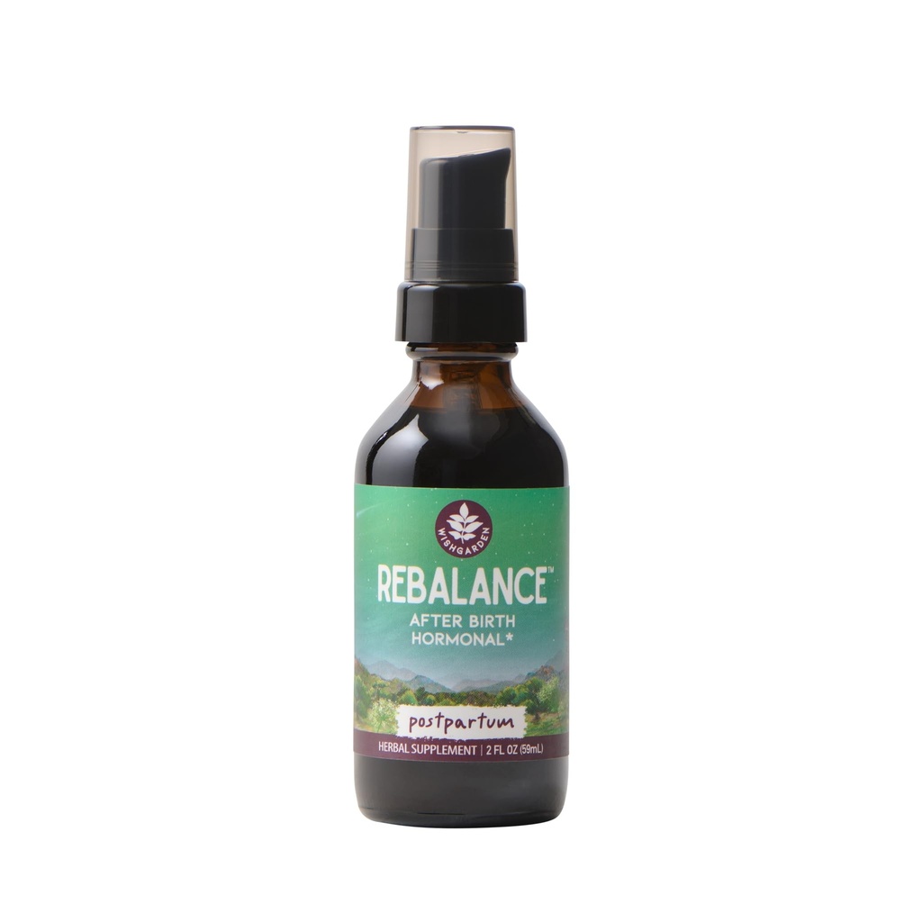 WishGarden Herbs ReBalance After Birth Hormonal, Postpartum Hormone Balance Supplement, Vitex Berry, Motherwort & St. John's Wort Tincture, Supports Mood & Hormonal Rebalancing, 2oz