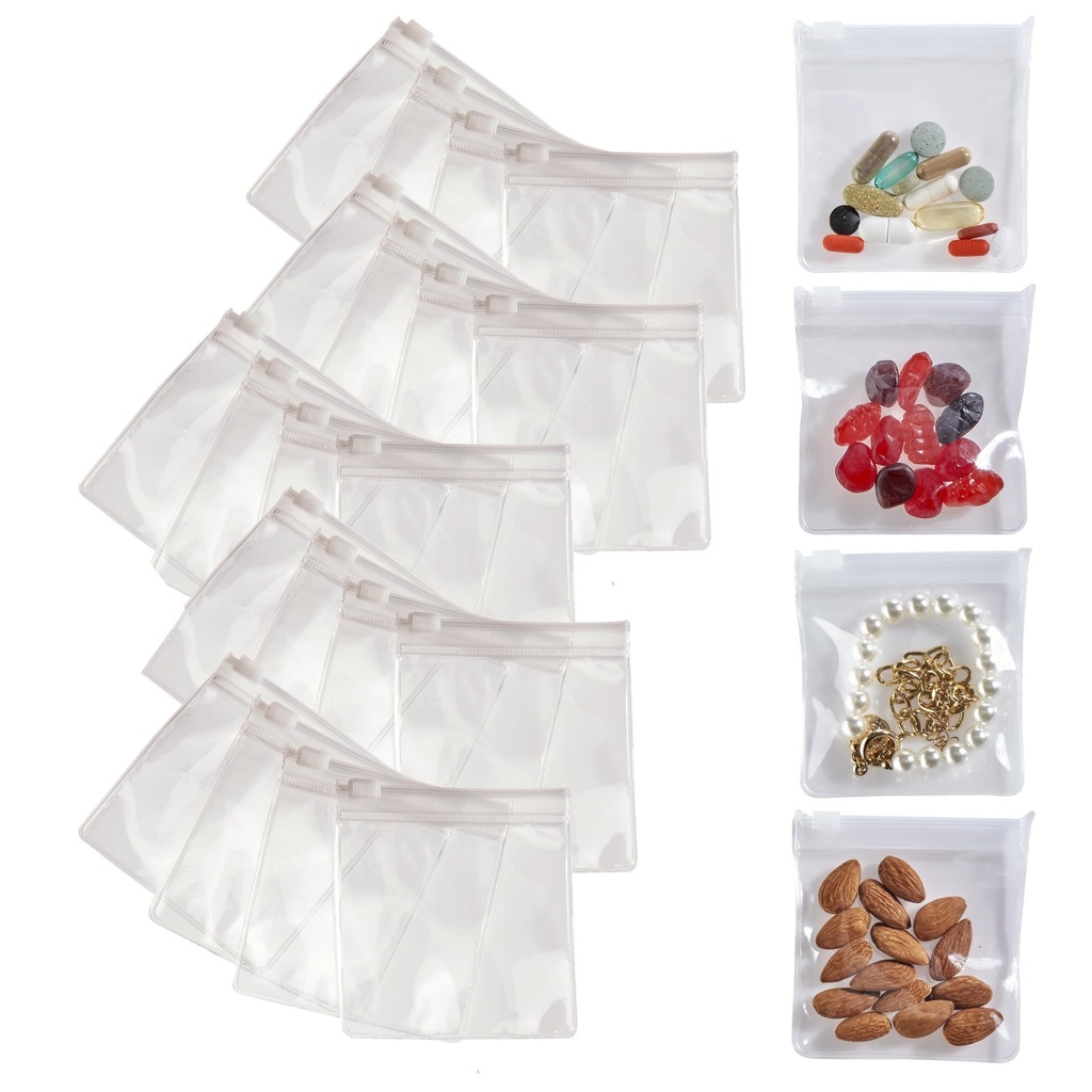 Gladke potovalne tablete vrečke za potovanja - 24 Reavable Certified Hrana Stopnja Zip Top Pills za medicino, Vitamini, Prigrizki in dodatki - Več 3,25 x 3,5" Velikost