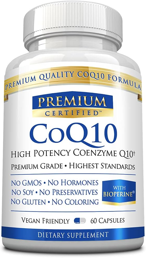 CoQ10 - Koencim Q10 300mg z MCT oljem in piperinom - hitra absorpcija - povečanje ravni antioksidanta, izboljšanje energije, podpora Cardio in plodnost - 60 Kapsule - Vegan prijazno