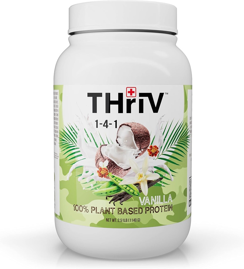 Thriv THriV Nutrition - Proteini na osnovi organskih rastlin v prahu, čokoladi ali vanilji, veganu, brez glutena, brez GMO, brez mleka, (2,5lb/1,140g) v prahu (Vanilja)