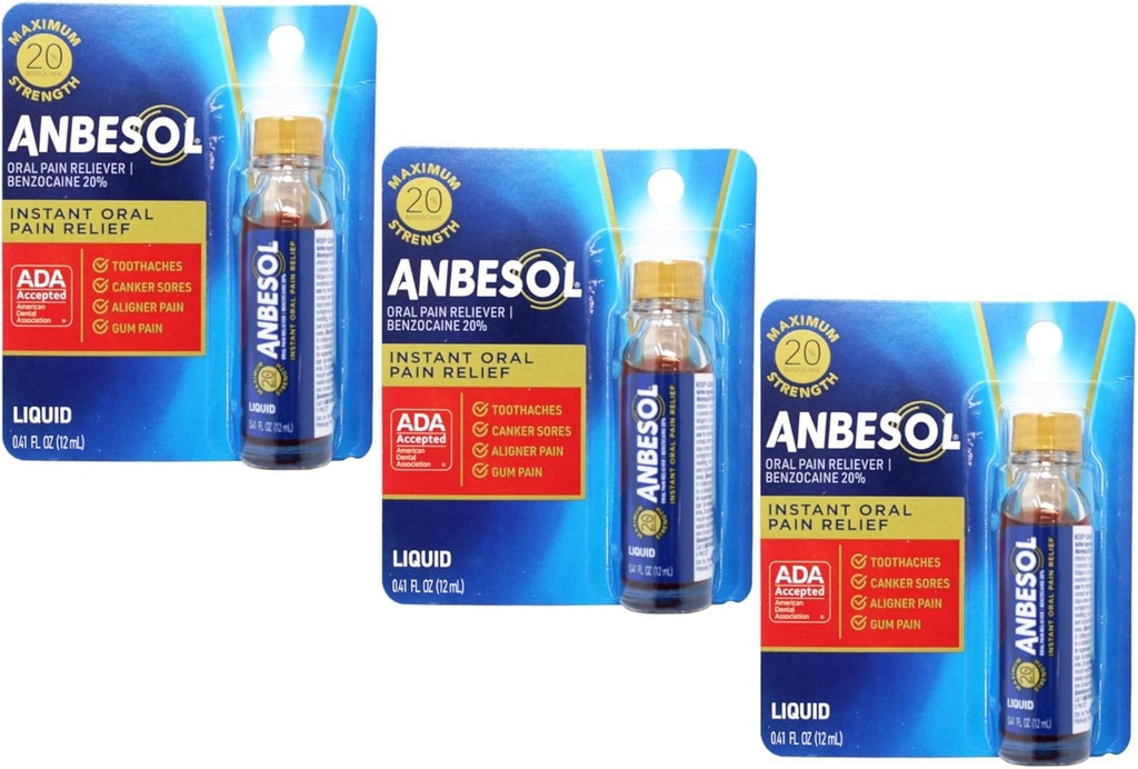 Anbesol največja jakost tekočine, 0.41 Fluid Ounce (paka 3)