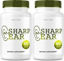 Rize laboratoriji Sharp Uha Kapsule, Sharp Uha tablete za jasen sluh, Sharp Uha dopolnilo za obnovitev zdravja sluha, Sharp uho Napredno Formula Največja jakost (120 kapsul) (Pack po 2)