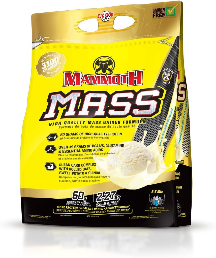 Medaktivna prehrana Mammoth Mass Supplement, 5 funtov, Vanilla FID15319