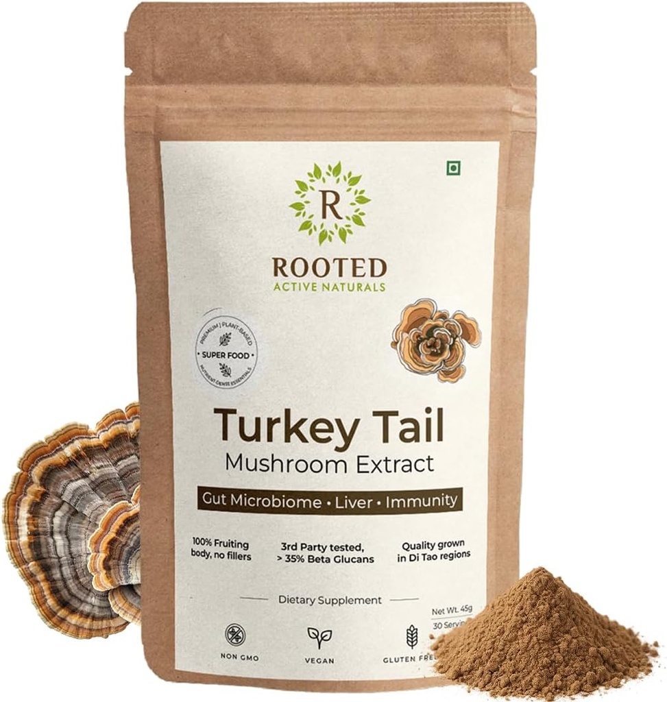 ROOTED Active Turčija Izvleček iz repnih gob v prahu, USDA & EU Certified Organic