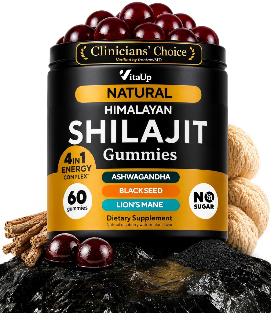 Himalajski Shilajit Gumiji za moške in ženske - Pure Shilajit za moške Gumiji - Sugar Free Gummy dopolnila s Fulvic kisline - zdravo staranje, imunske in energetske podpore - 60 Count