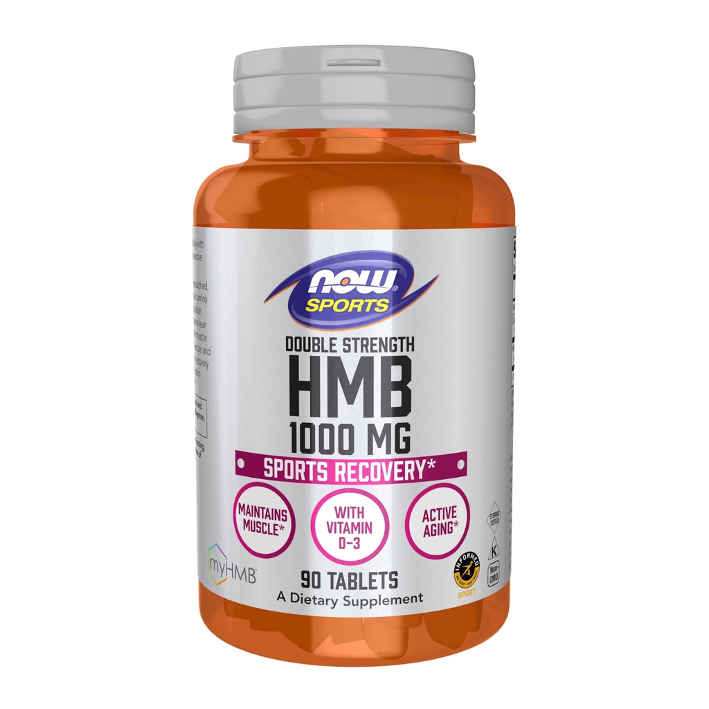 NOW Foods Sports Nutrition, HMB (β-hidroksi β-metilbutirat), dvojna jakost 1.000 mg, 90 tablet