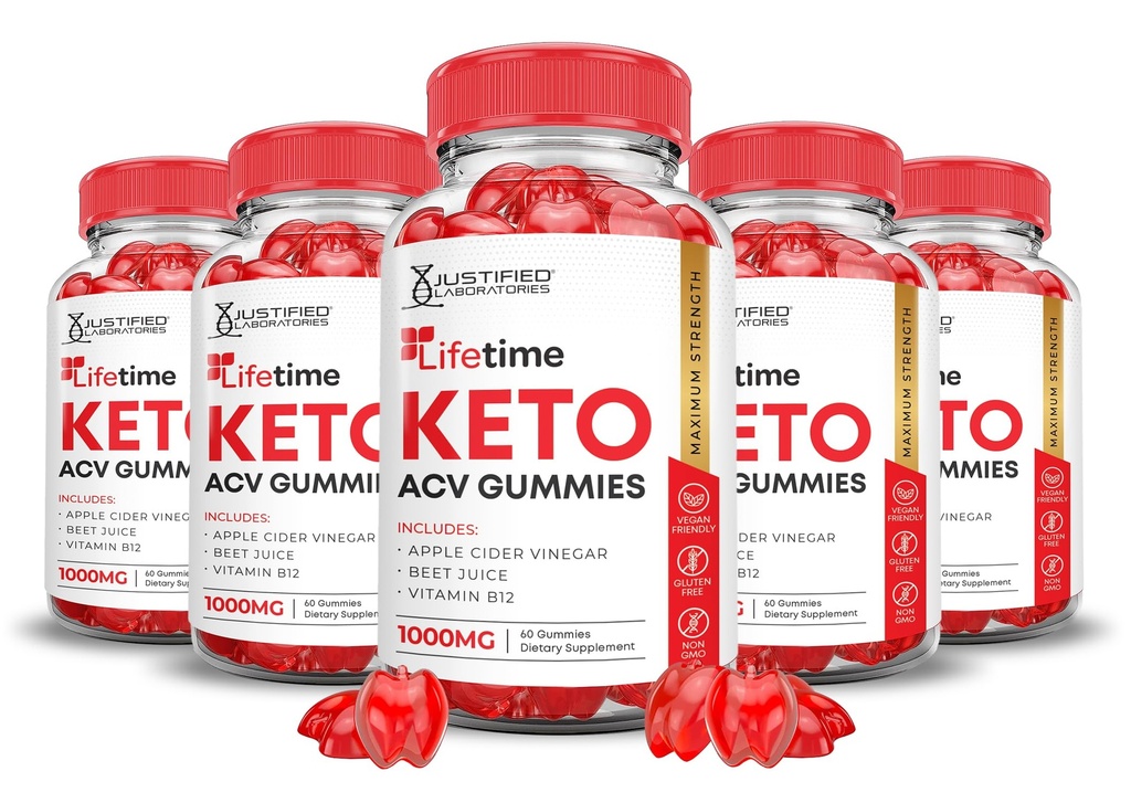 (5 Pack) Življenjska doba Keto ACV Gumies Napredna Formula 1000MG Življenjska doba Keto Gumies Apple Cider Vinegar Oblikovan z Granatni sok sladkorne pese v prahu B12 Vegan Non GSO 300 Gummys