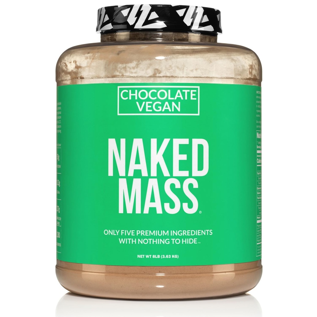 NAKED Veganska masa - Čokolada Vegan Hujšanje Gainer - 1.280 Kalorije, Non-GMO, Soy & Gluten brezplačno, brez umetnih sestavin - 8LB razsutem stanju - 11 Servisi