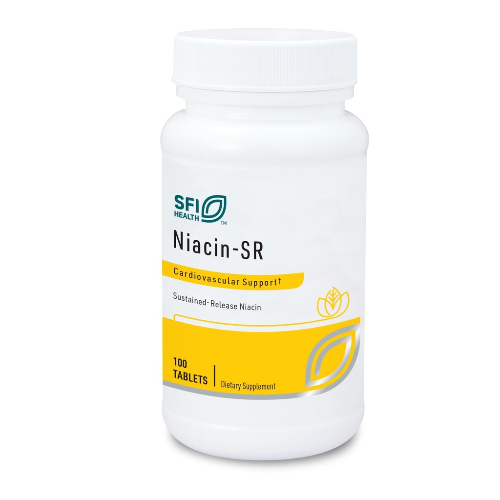 Klaire Labs SFI Health Niacin-SR - 500 Milligrams trajen release Essential Vitamin B3 za pomoč pri preprečevanju Flush, Nastavljiv odmerek in hipoalergenik (100 točk tablete)