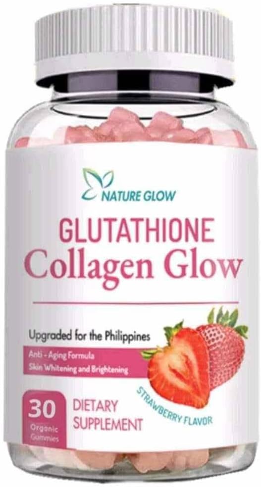Generična narava Glow Glutatione Colagen Glow Jagodna aroma, 60 organskih žvečljivih žvečilnih gumijev