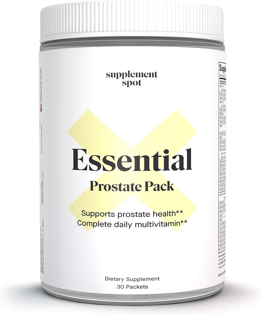 Essential Prostata Health Pack - Dnevni multivitaminski dodatki za moške w/Saw Palmetto, Vitamini, Minerali - Dnevni multivitaminski za moške v podporo prostate in splošno zdravje - 30 paketov