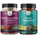 Paket dodatne moči Hawthorn Berry kapsule - Extract Prebava in zdravje srca dopolnilo in čiščenje jeter in detox in popravila Formula - Zeliščna jetra podpora dodatek