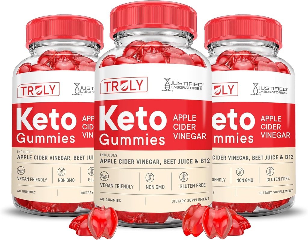 (3 Pack) Resnično Keto ACV Gumies Napredno Formula 1000MG Resnično Keto Gumies Apple Cider Viner Oblikovan z Granatni beet Juice v prahu B12 Vegan Non GSO 180 Gummys