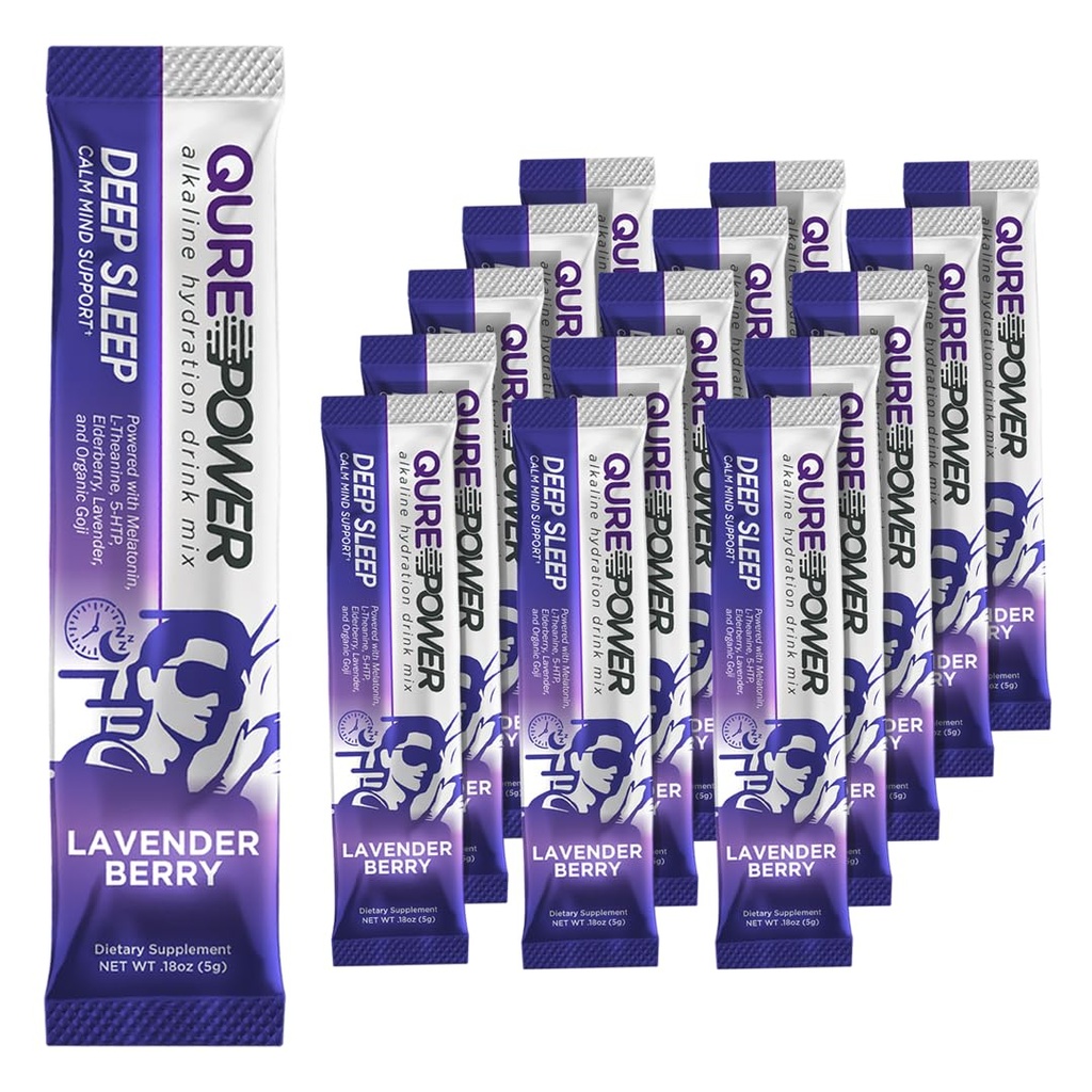 QURE Deep Aid Drink Mix w/ 5mg melatonin & L- Theanin za razbremenitev stresa 