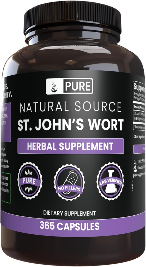 PURE IZVIRNIKI SESTAVINE St. John's Wort (365 Kapsule) Brez magnezija ali riževih polnil, vedno čista, laboratorij preveri