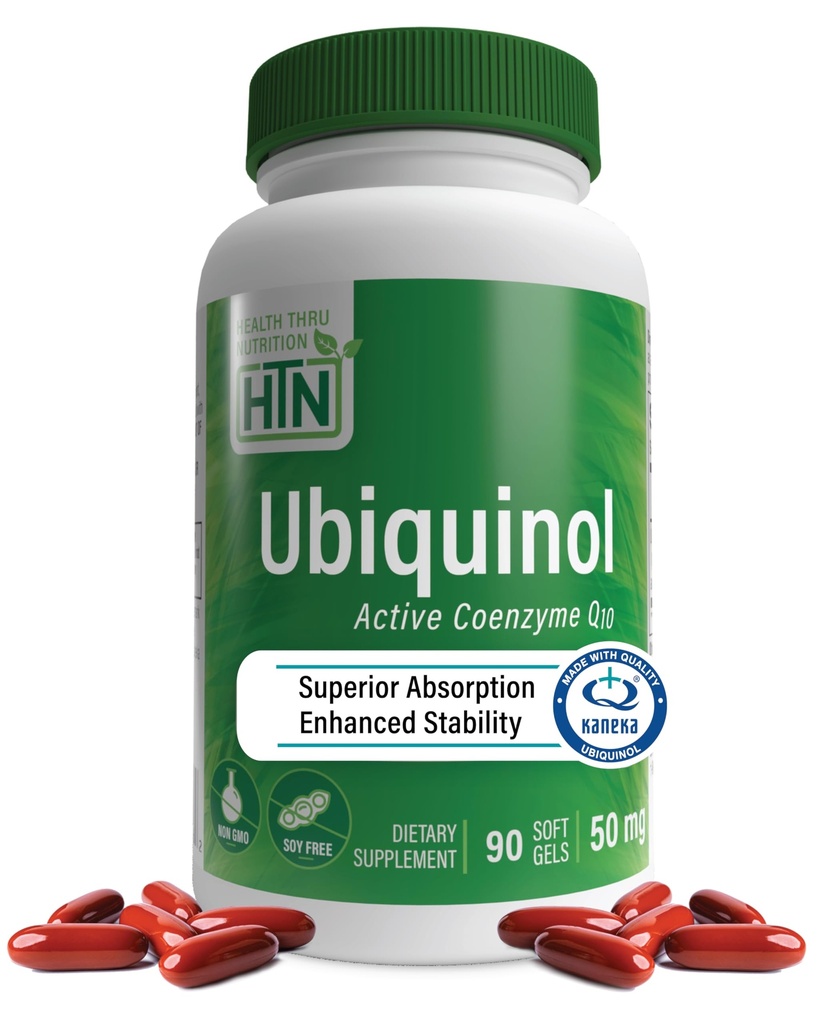 Health Thru Nutrition Ubiquinol 50mg 90 Softgels as Kaneka QH Zmanjšani CoQ-10 