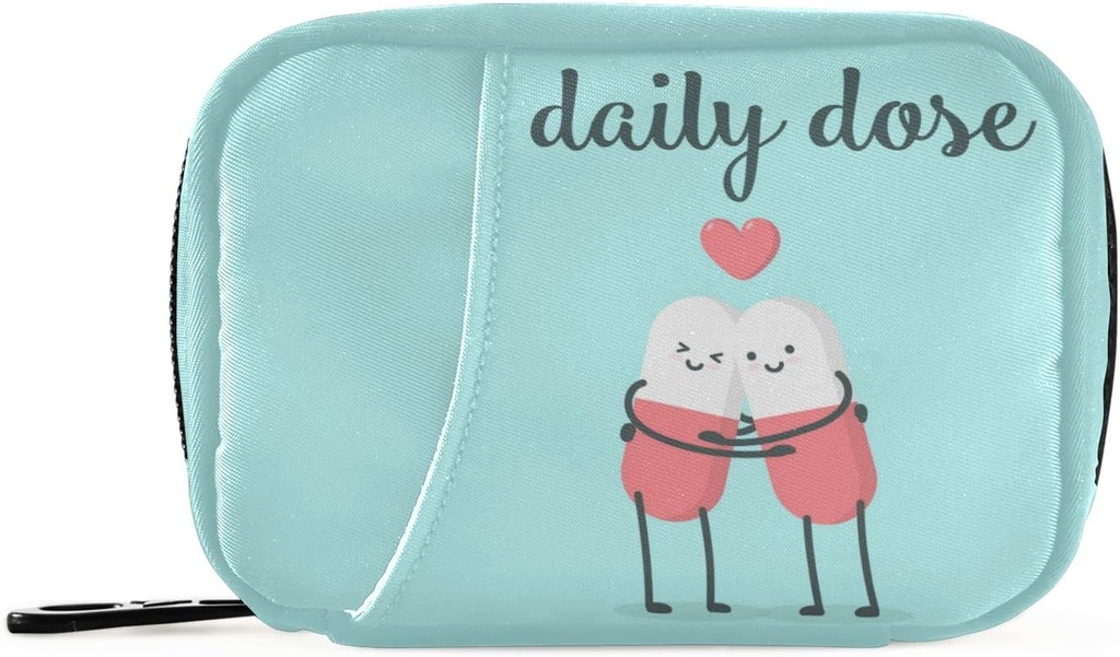 Naanle tablete tablete za srce tablete Box 7 dan Case organizator potovanja z zadrgo prenosno tedenski kompaktna velikost za vitaminski dodatek imetnik Kartuša rdeča modra 4,6 x 3,14 x 1,88 Inch 0,12 kilogramov