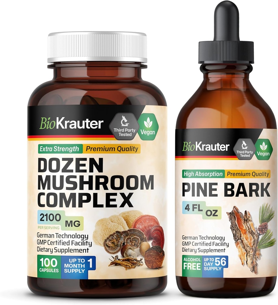 BIO KRAUTER Deset gob 100 kapsul & pine Bark Tinkture 4 Fl. Oz.