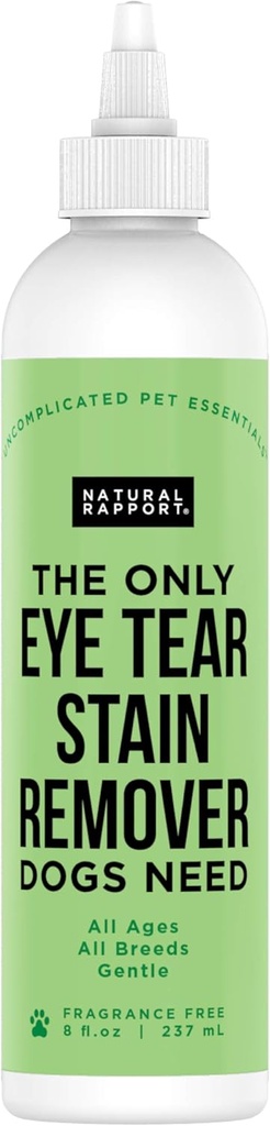 Naravni Rapport Dog & Pet Tear Stain Odstranjevalec - edino oko Tear Stain Odstranjevalec Psi potrebujejo - pes in mačka Solze Stain Odstranjevanje zdravljenje (8 fl oz.)