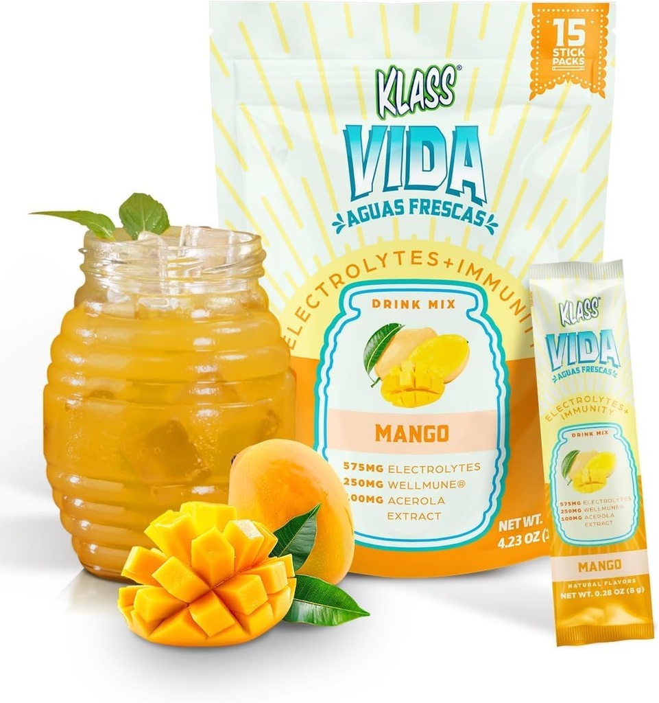 Hydration + Immunity Electrolyte Drink Mix – Mango Agua Fresca aroma 