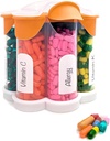 Ekstra velike tablete Organizator vsak dan, Tedensko, Mesečna dopolnila steklenica, Cute Blossom tablete Dispenser s 7 XL predelki, enostaven-odprt tablete polje za vitamine, zdravila, oznake vključeno (Orange)