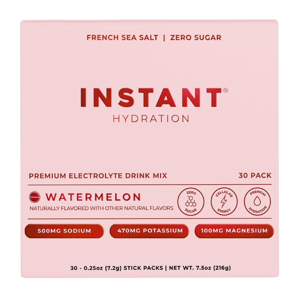 Instant Hydration Elektrolites Powder Packets - Watermelon Elektrolitski napitek Mix - Zero Sugar - Keto, Vegan, Gluten-free, Non-GMO - Boost recovery, Brain Health, Muscle & Tsue Support- 30 Sticks