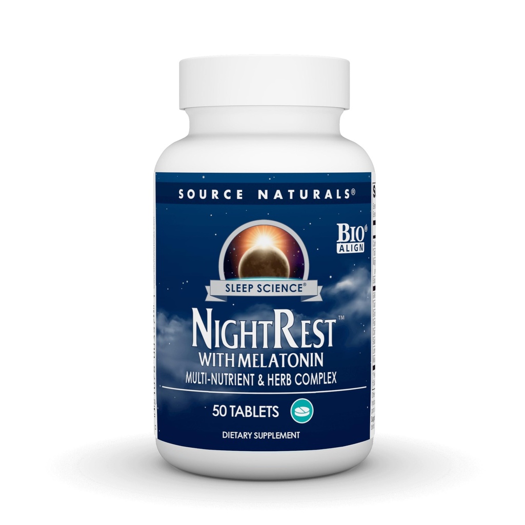 Source Naturals Sleep Science Nightrest with melatonin, Multi-Nutrient & Herb Complex* - 50 tablet