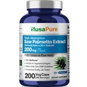 NusaPure Saw Palmetto 20:1 Extract, 200 mg ekvivalent 4.000 mg na Veggie Caps 200 Število Non-GMO, Vegan, Vegetarian, Bioperine