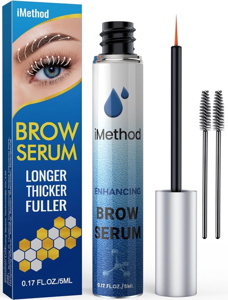 iMetodno oko brow rastni serum - oko brow serum za rast brv, Debele brv v 4 tednih, brow boost, naravni oči brow izboljšanje 5ML, jasno