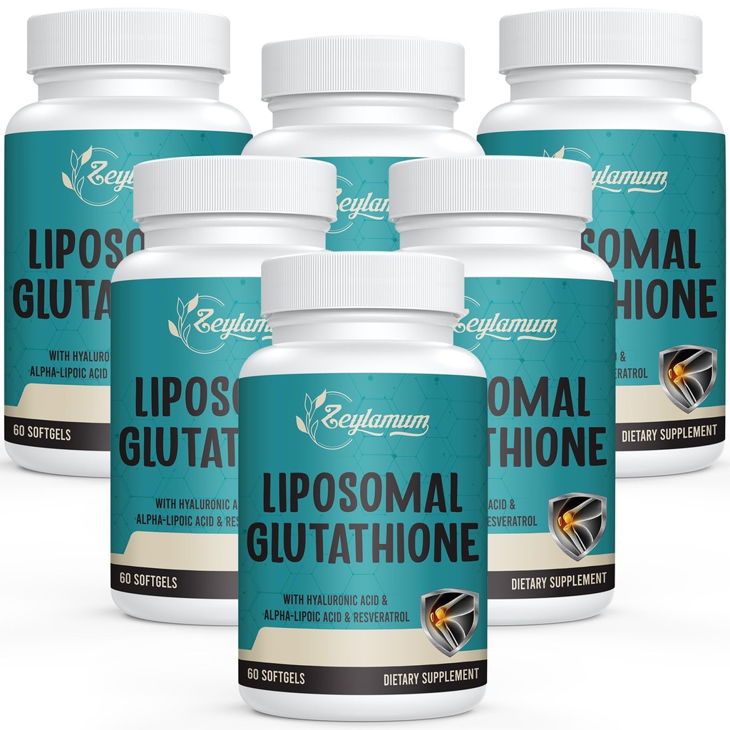 2400 MG liposomski glutation softgels, Max Absorpcija, aktivna oblika L-glutation zmanjša (GSH), s hialuronsko kislino, Resveratrol, Master antioksidanti za detox, možgani, imunski sistem, 360 Softgels